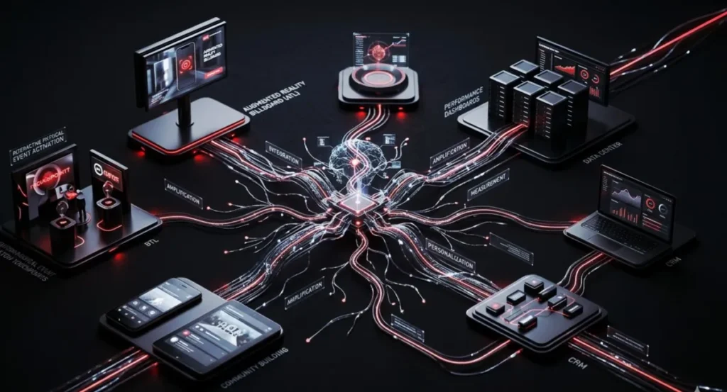 conceptual image showing digital marketing