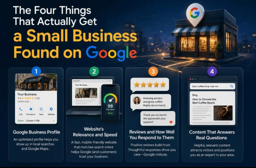 The Four Things That Actually  get by doing SEO for Small Businesses Found on Google 